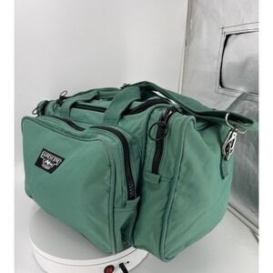 Lands End Summit YKK Duffle Bag-Green/Blue-Travel-Front & Side Zip Pockets